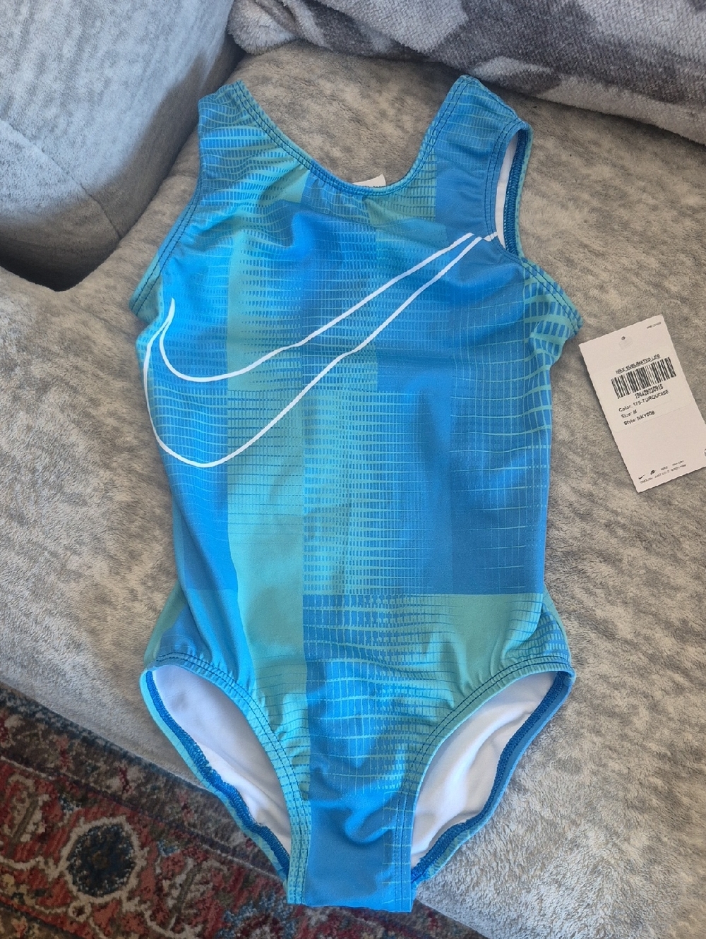 Nike Blue & Aqua Girls' Tank One-Piece Swimsuit